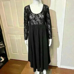 Vintage Victorias Secret Gold Label Goth Lace Semi Sheer Dress Womens Size Small